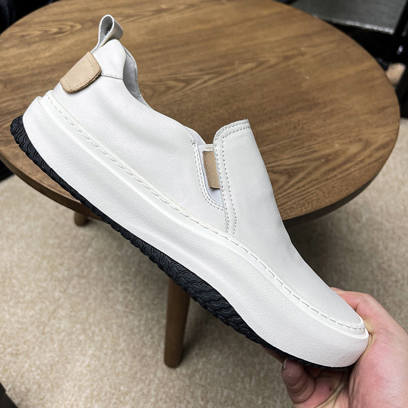 2022 new spring and autumn white shoes men's leather footwear casual shoes