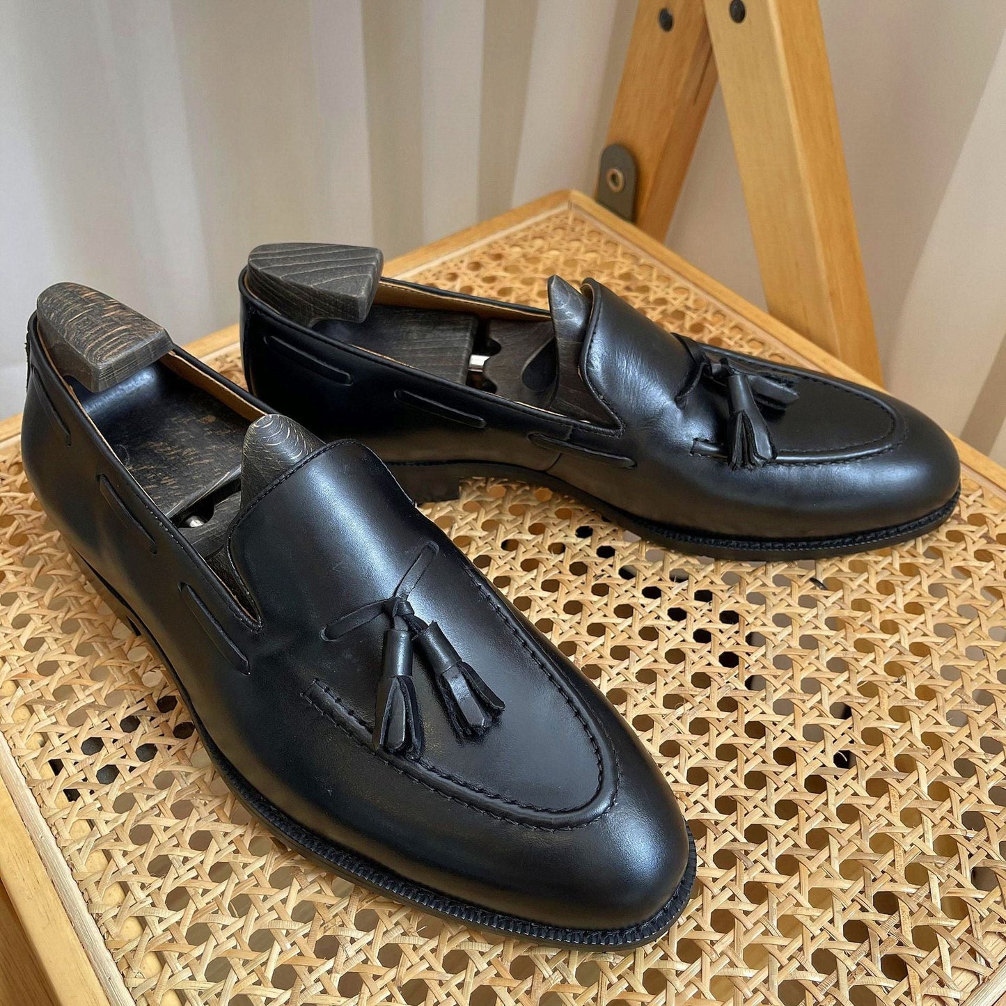 Handmade first layer cowhide one-foot British business tassel loafers