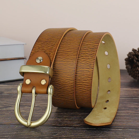 New fashion retro first layer cowhide alloy pin buckle wild belt（2 color）