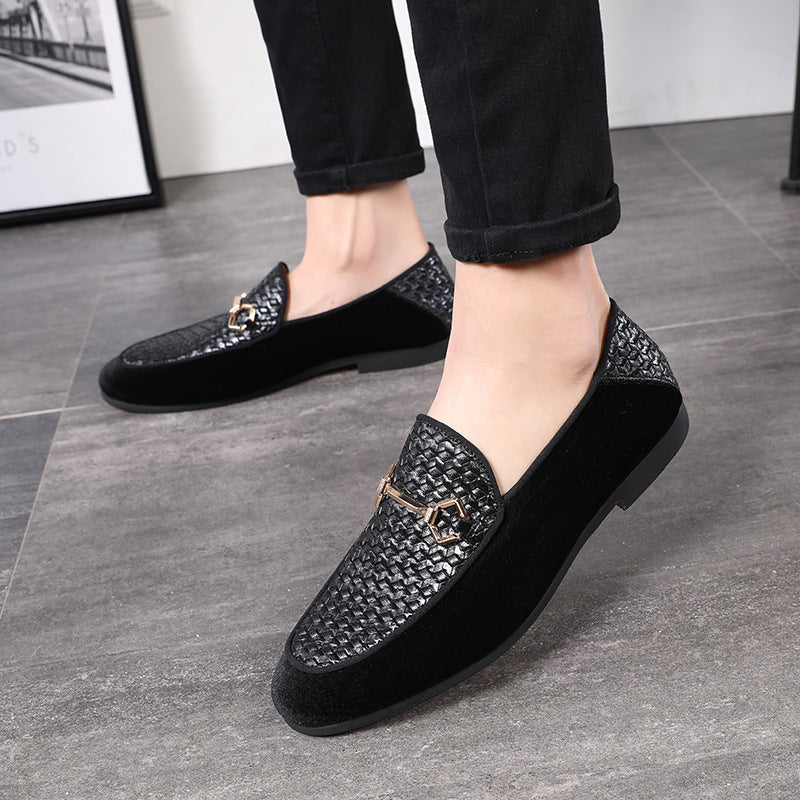 Men's loafers vintage british pointed toe leather shoes