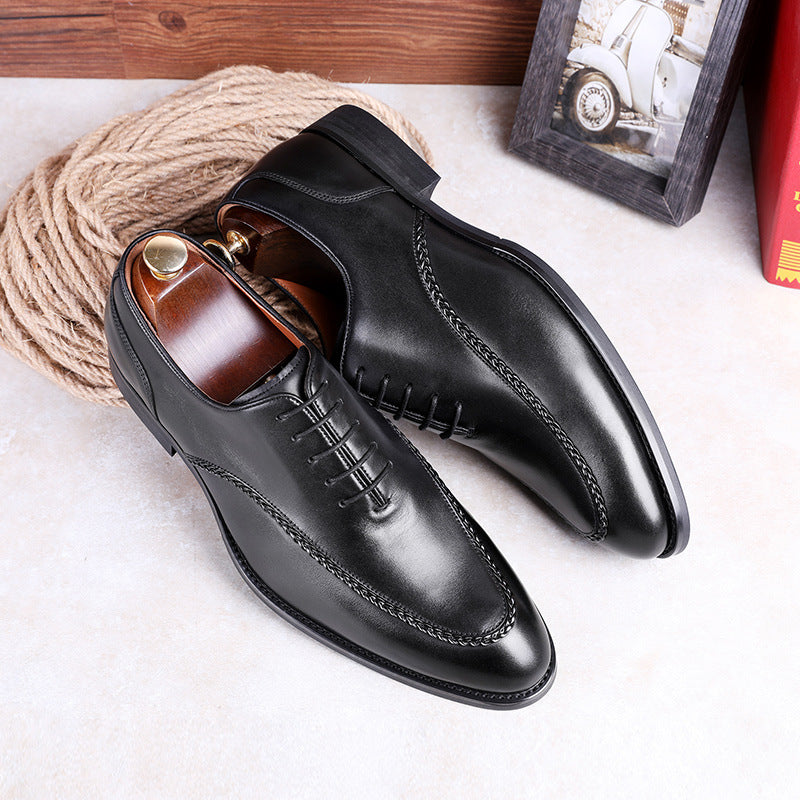 New first layer cowhide lace-up business dress shoes