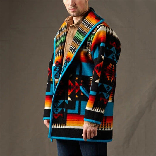 Printed Fashion Lapel Fleece Jacket