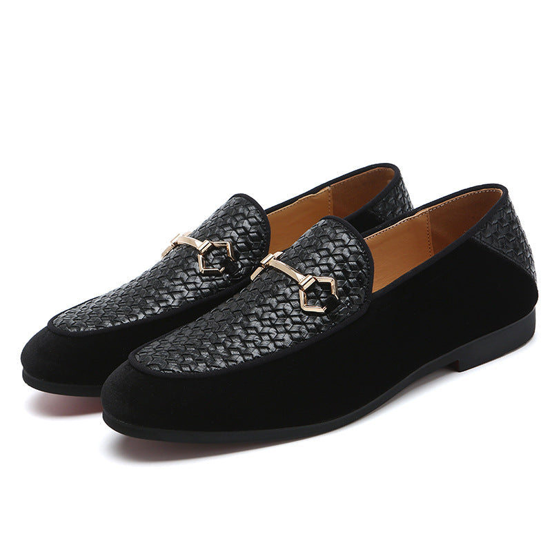 Men's loafers vintage british pointed toe leather shoes