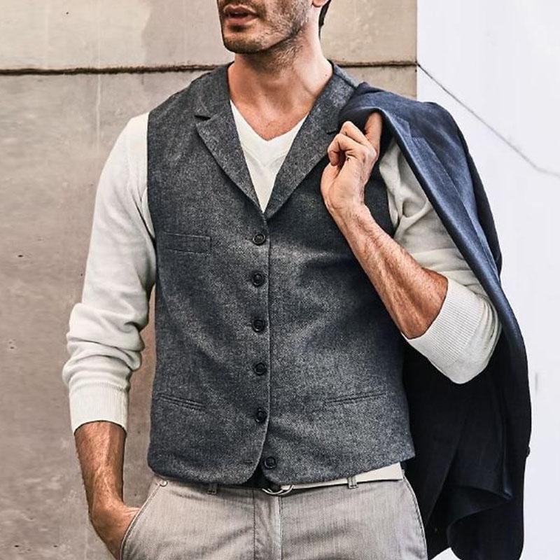 Lapel Fashion Single Breasted Trend Vest