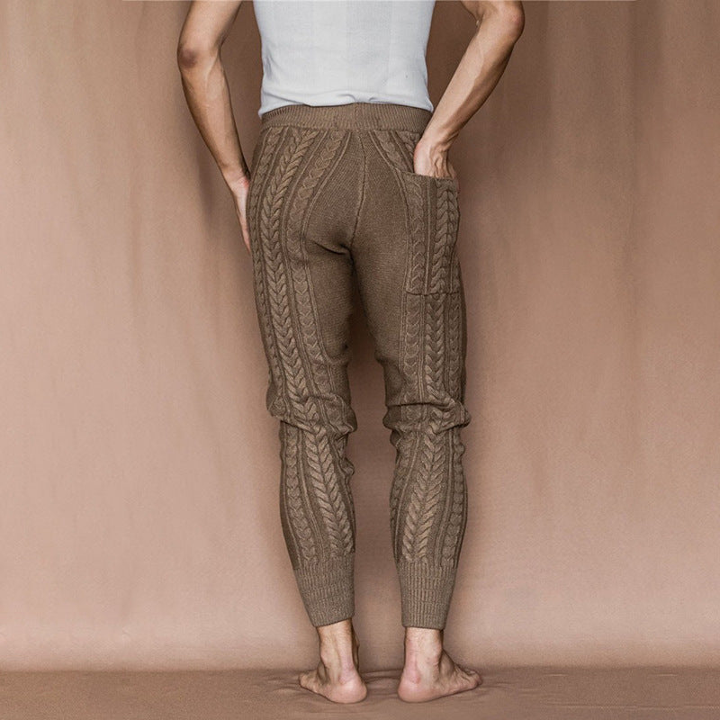 2022 New Pants Ninth Pants Small Foot Knit Casual Brown Pants