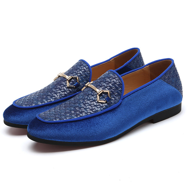 Men's loafers vintage british pointed toe leather shoes