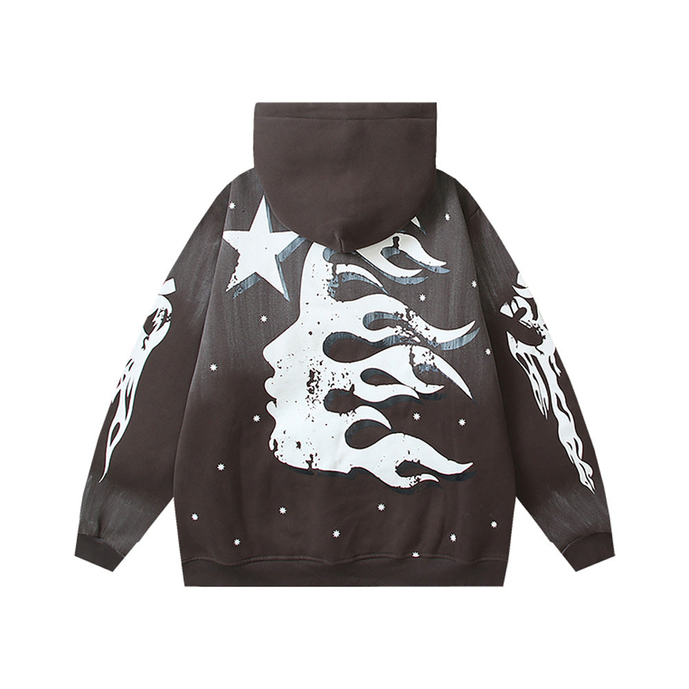 Hell's Star plus Velvet Loose Hoodie 1024120227