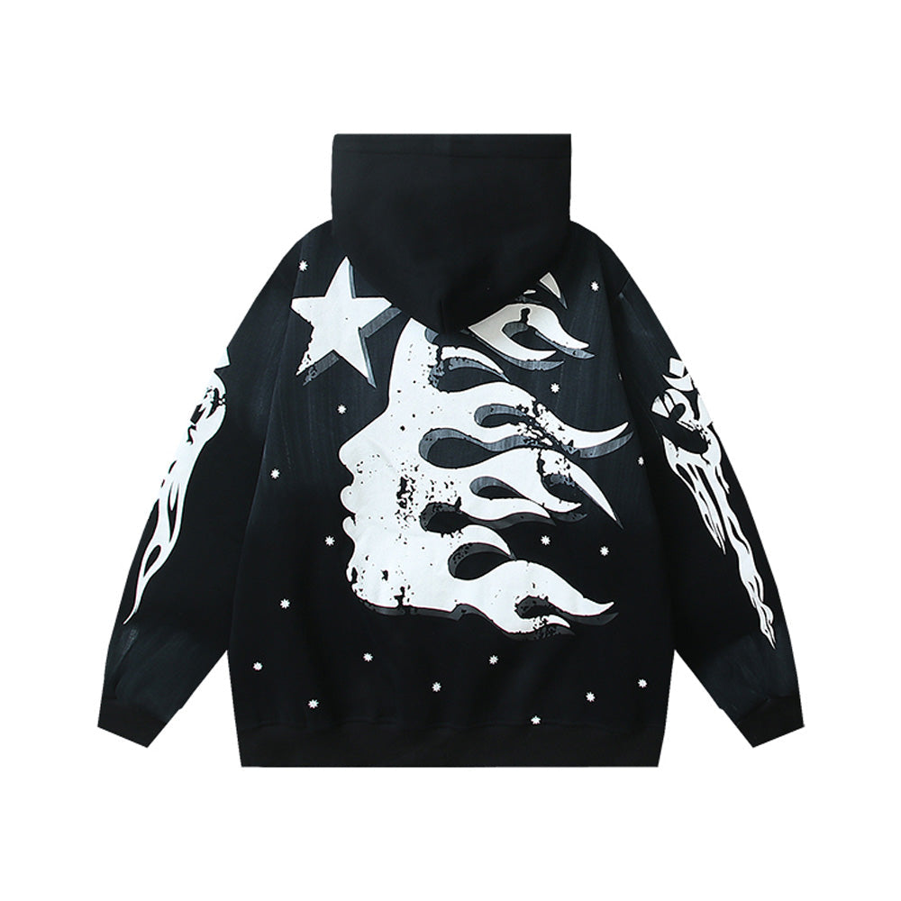 Hell's Star plus Velvet Loose Hoodie 1024120227