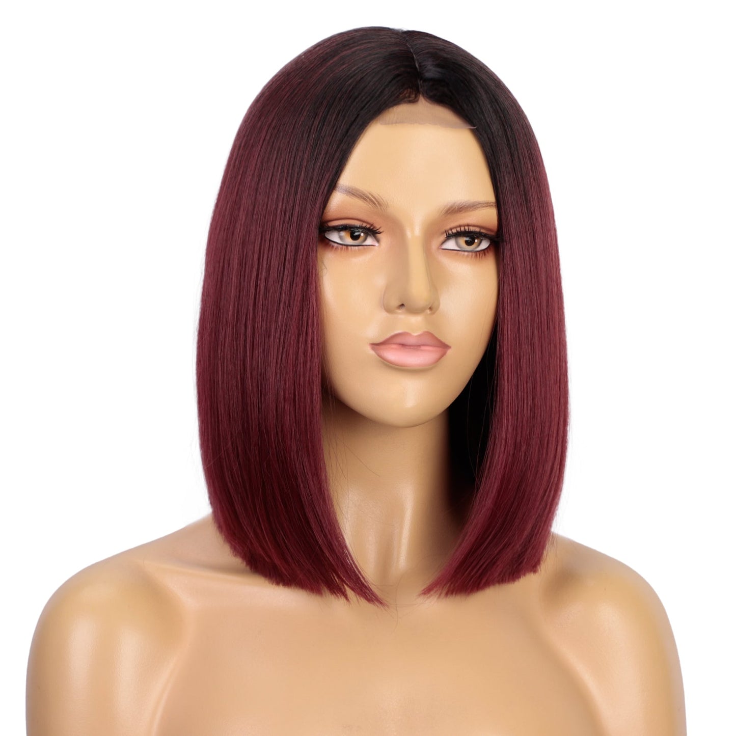 Ladies' medium length straight small lace wig 1024121205