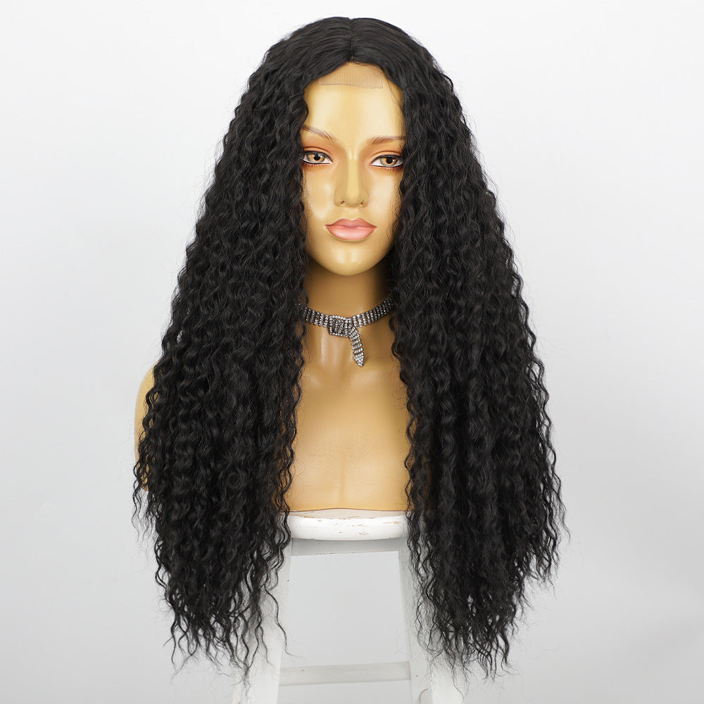 Front lace small lace wig with split long curly hair 1024120905