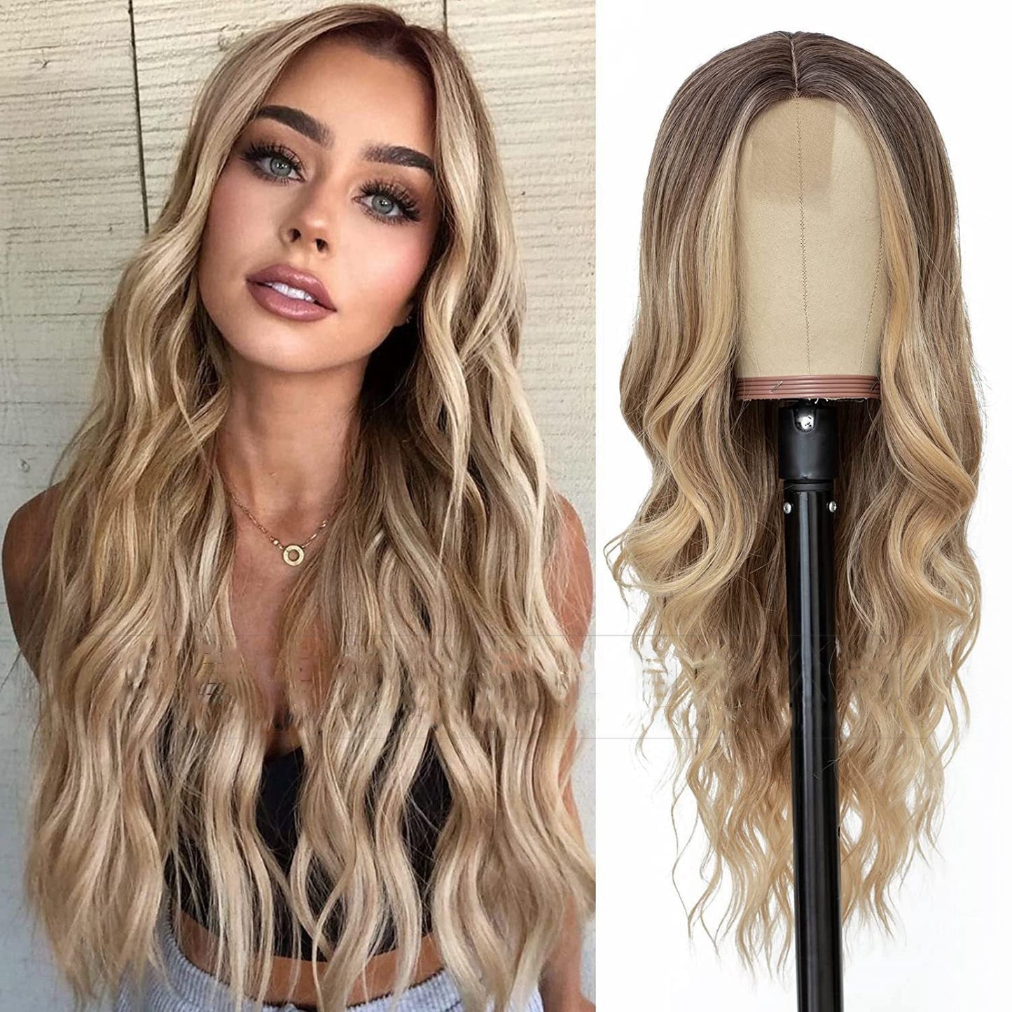 Ladies' front lace wig with small lace and long curly hair 1024120901