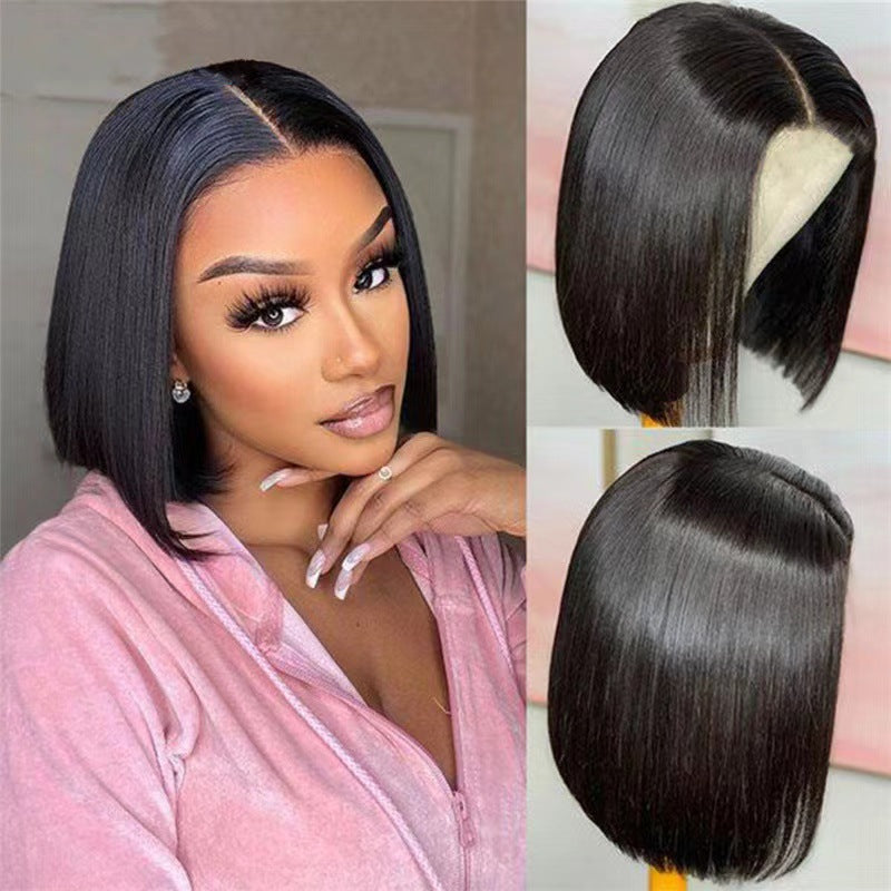 Wig women short straight hair center parting 1924121003