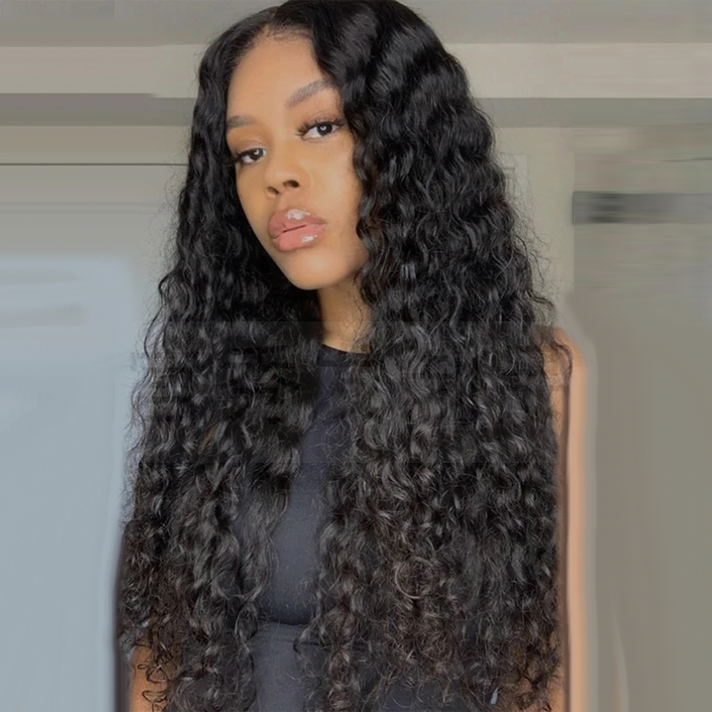 Front lace small lace wig with split long curly hair 1024120905