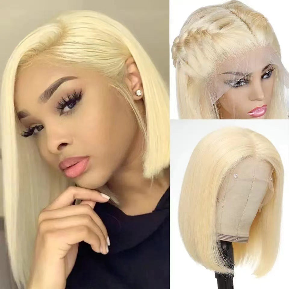 Wig women short straight hair center parting 1924121003