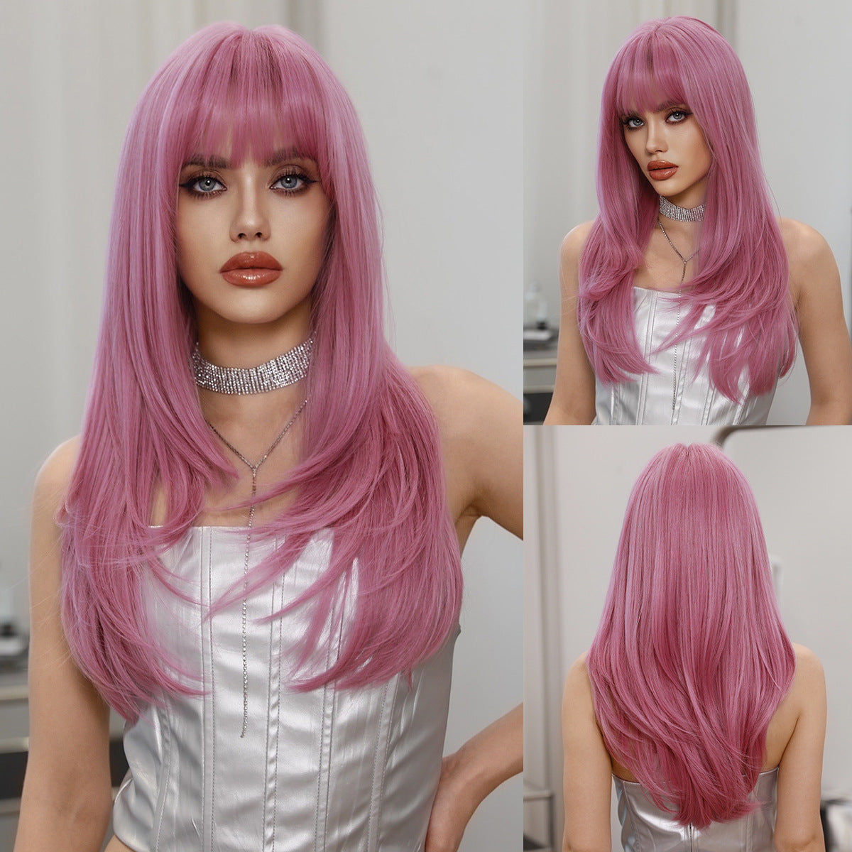 Women's fashionable long straight wig 1024121314