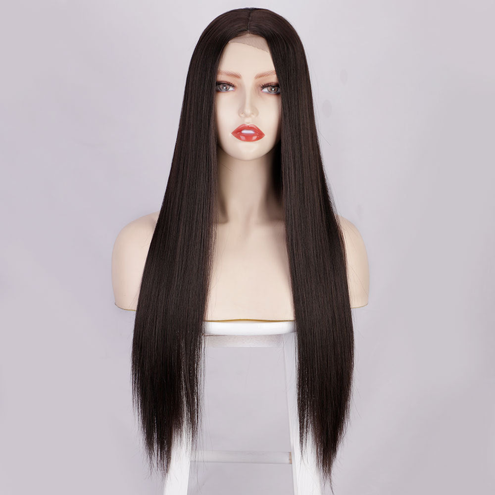 Long straight front lace synthetic women's wig 1024120902