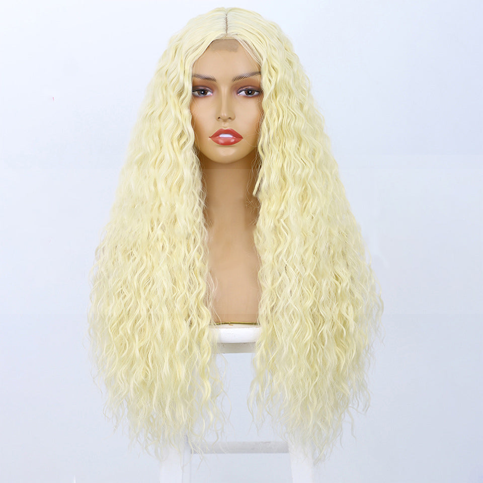 Women's long curly hair, small lace synthetic wig 1024120904