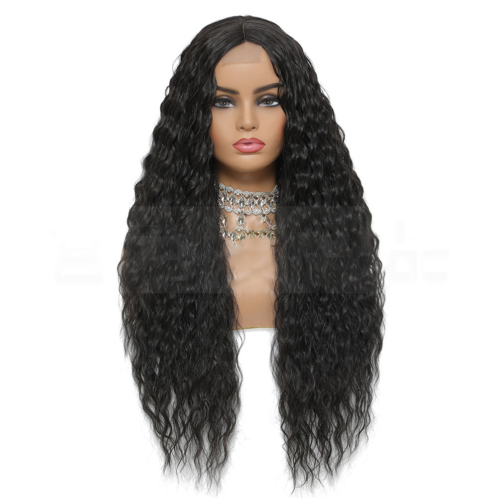 Women's long curly hair, small lace synthetic wig 1024120904