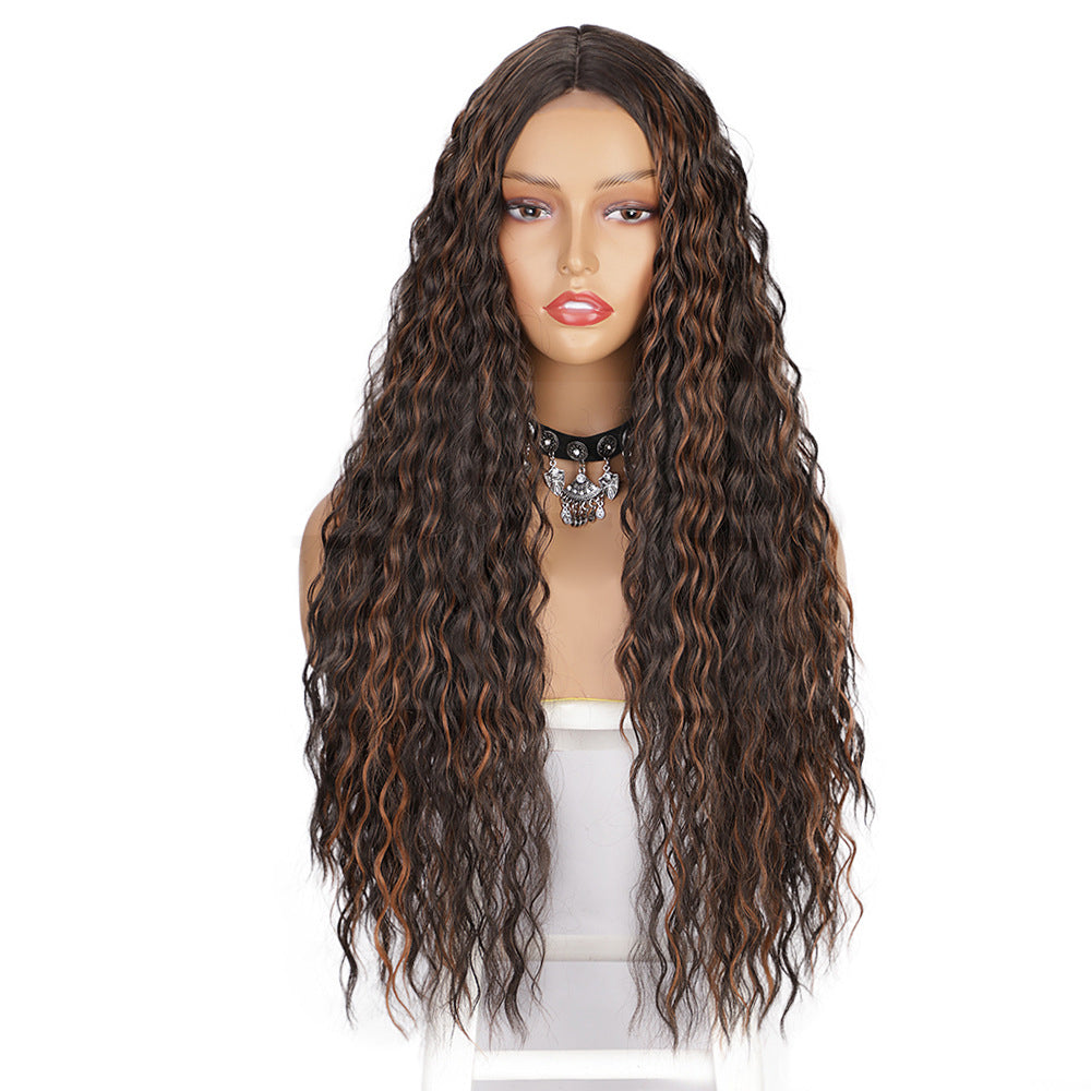 Women's long curly hair, small lace synthetic wig 1024120904