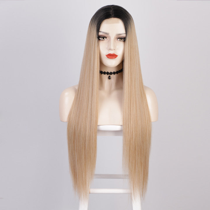 Long straight front lace synthetic women's wig 1024120902