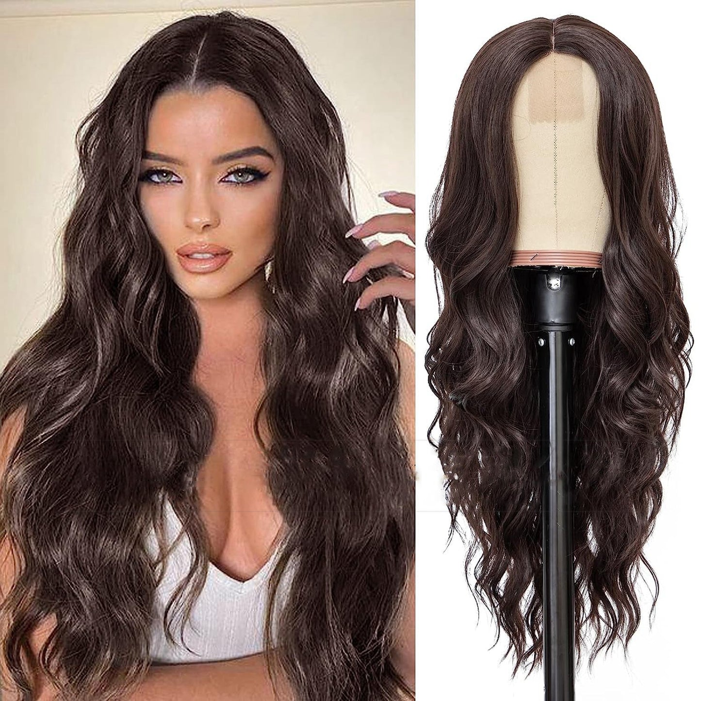 Ladies' front lace wig with small lace and long curly hair 1024120901