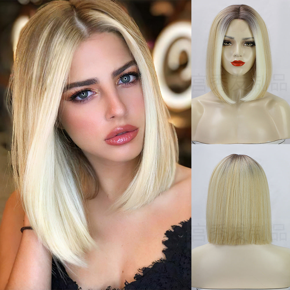 Women's short bob wig with lace in front 1024120906