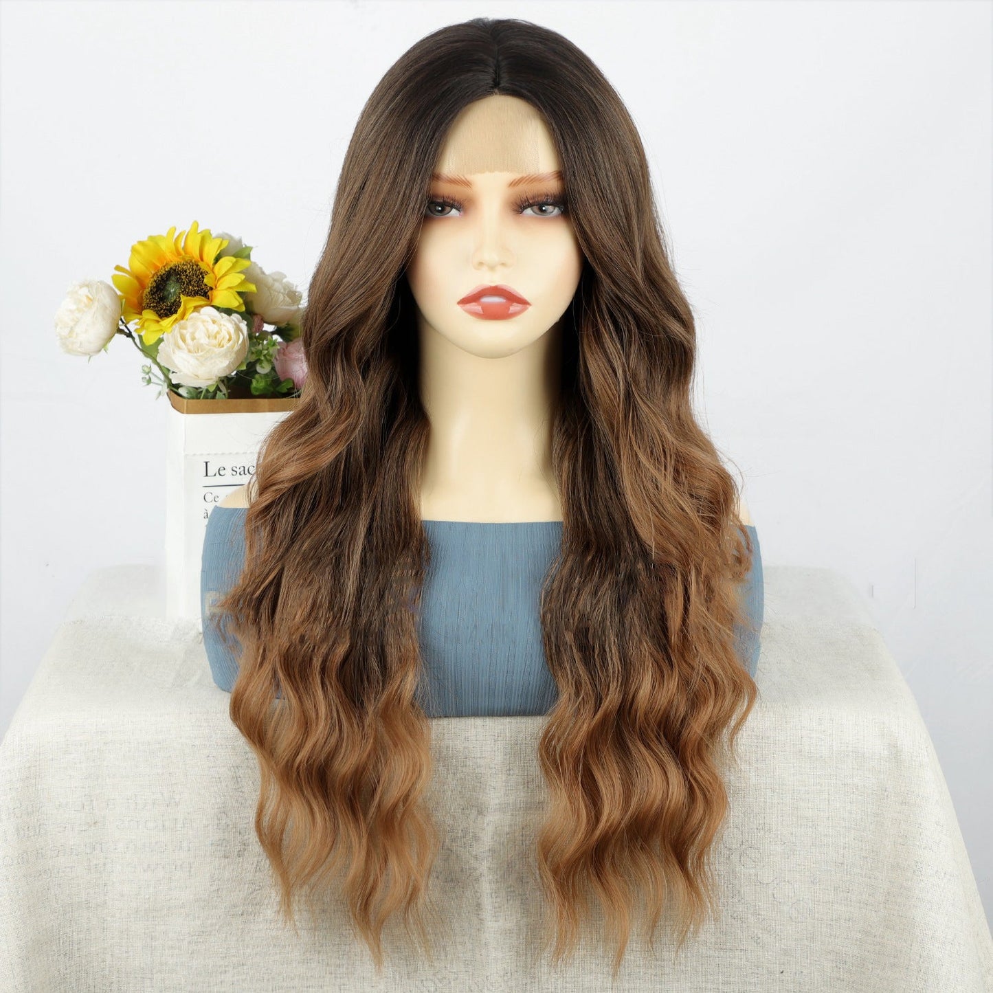 Ladies' front lace wig with small lace and long curly hair 1024120901