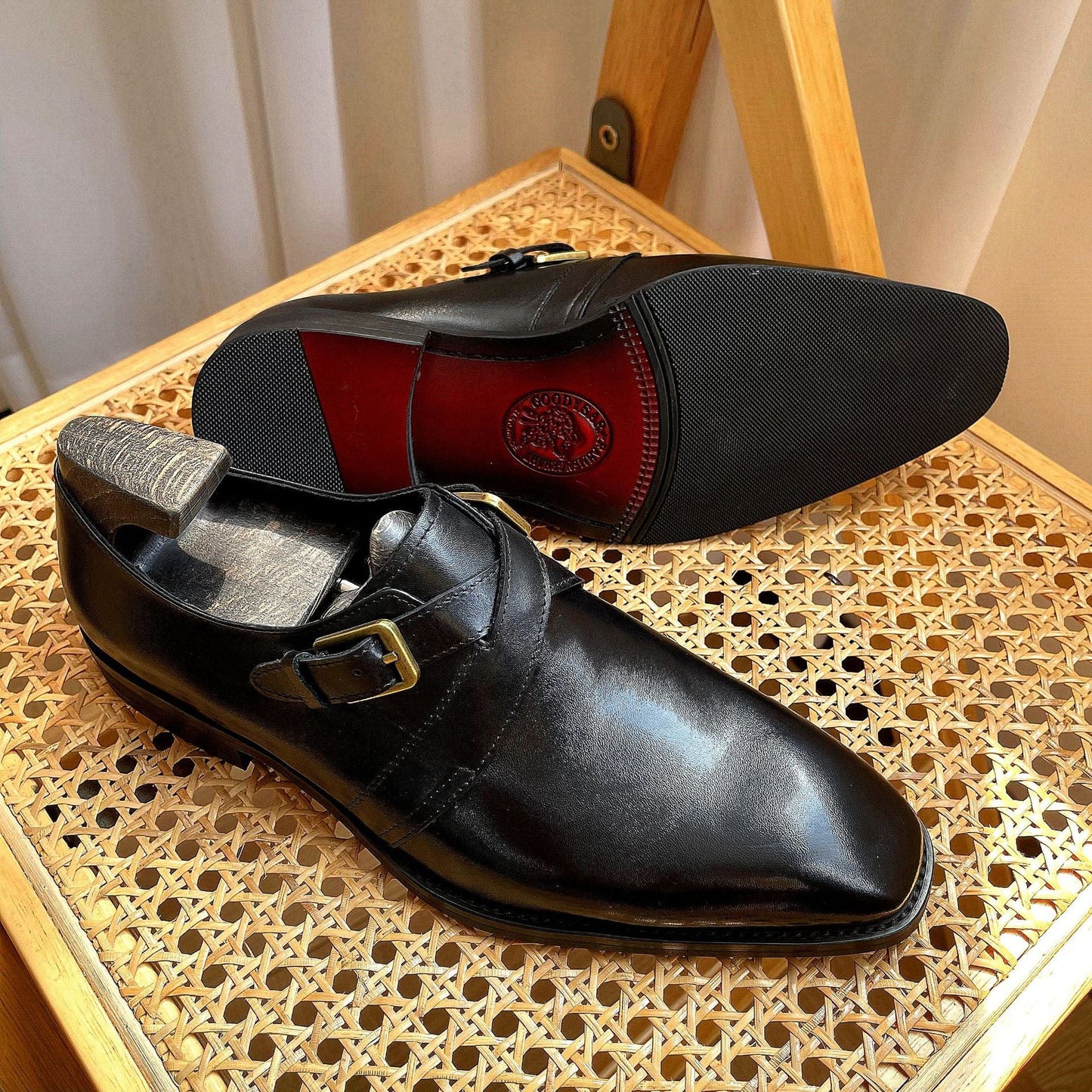 Buckle polished British top layer cowhide business suit handmade shoes