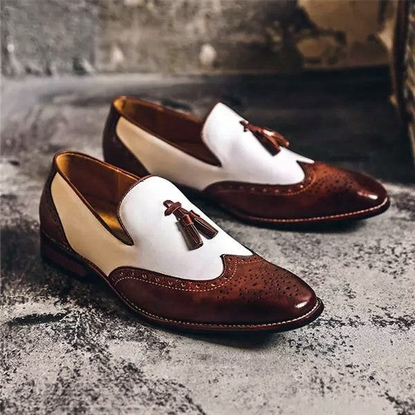 Fashion Men Leather Pointed Buckle Shoes