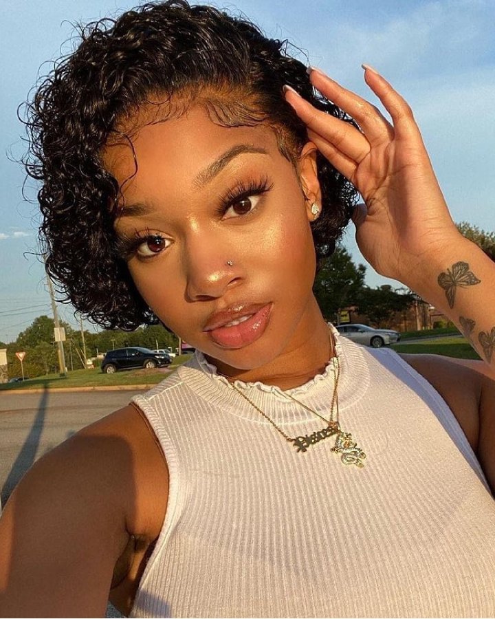 13x2 Lace Frontal Short Curly Pixie Cut Wig