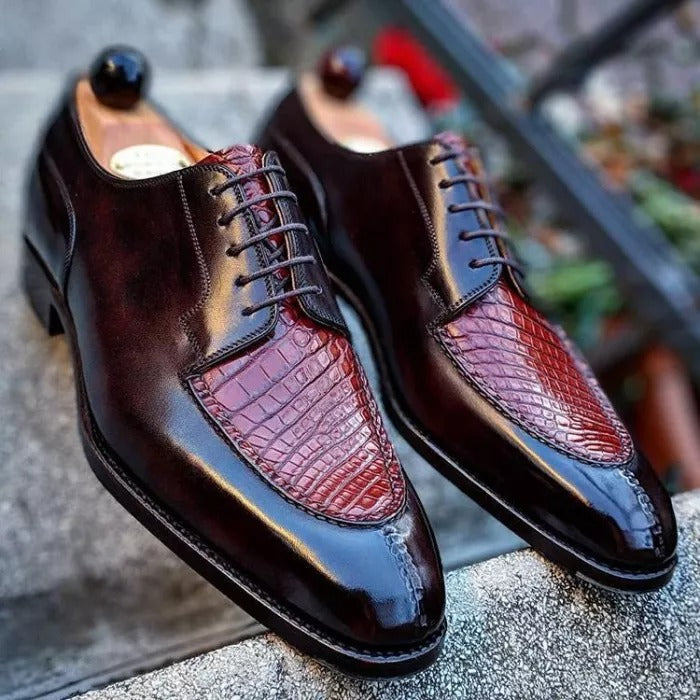 Splicing Alligator Oxford Shoes