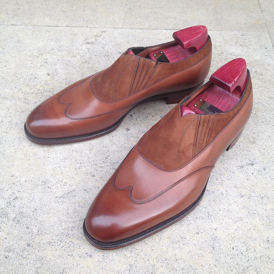 Suede Stitching Men Dress Shoes