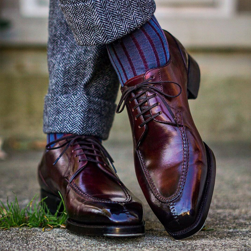 Dark Wine Red Derby Dress Shoes