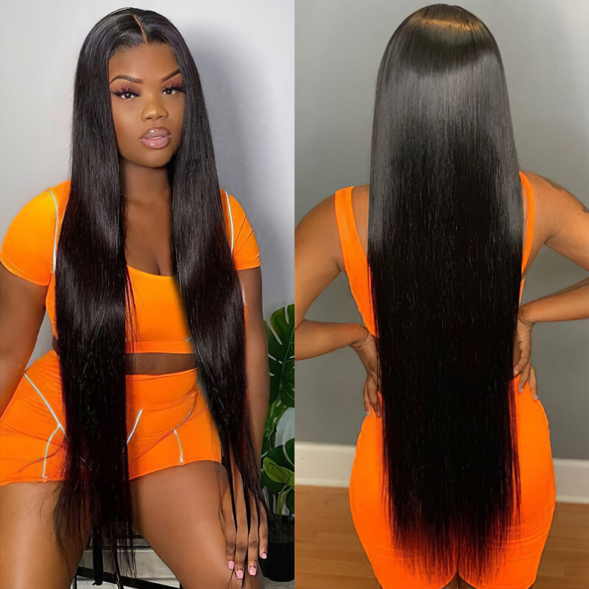 5x5 Lace Closure Long Silky Straight Wig