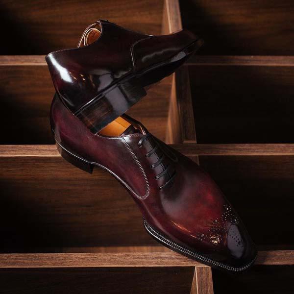 Dark red men's oxford shoes