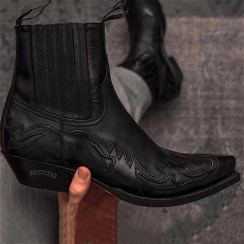 Pointed Sleeve Locomotive Martin Boots Western Cowboy Boot