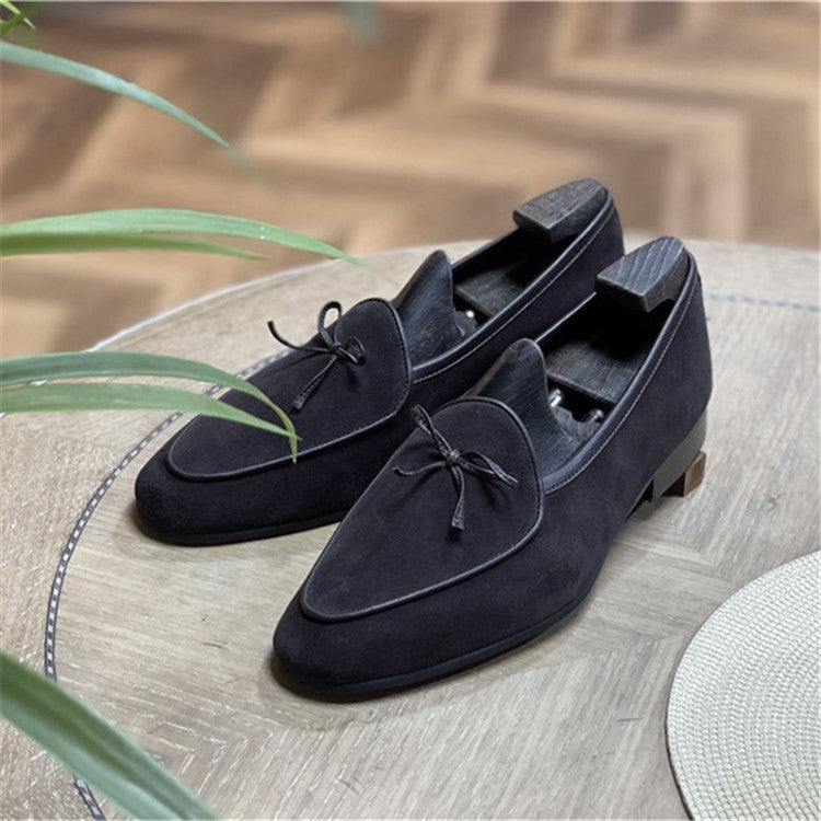 British loafers suede leather lazy slip-on casual leather shoes（3 colors）