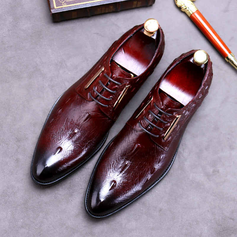 New crocodile pattern business leather shoes