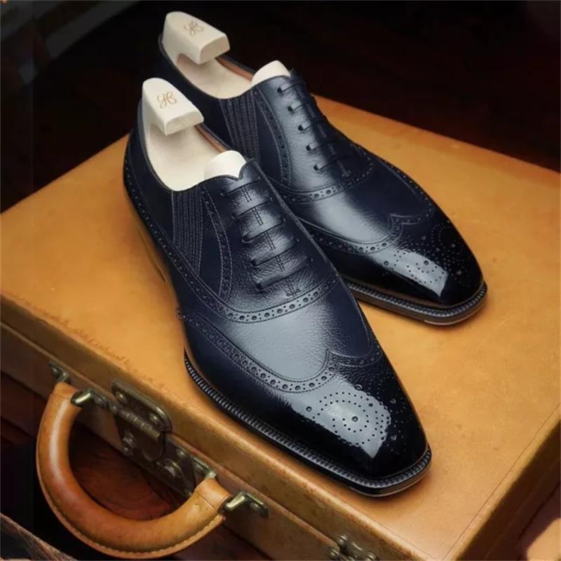 Men Fashion Casual Business Brogue Banquet Dress Shoes