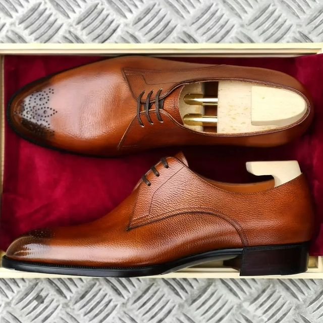 Brown Leather Brogue Oxfords