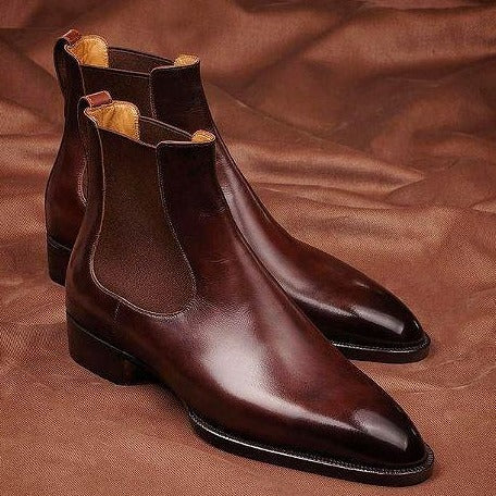 Burgundy Casual Chelsea Boots