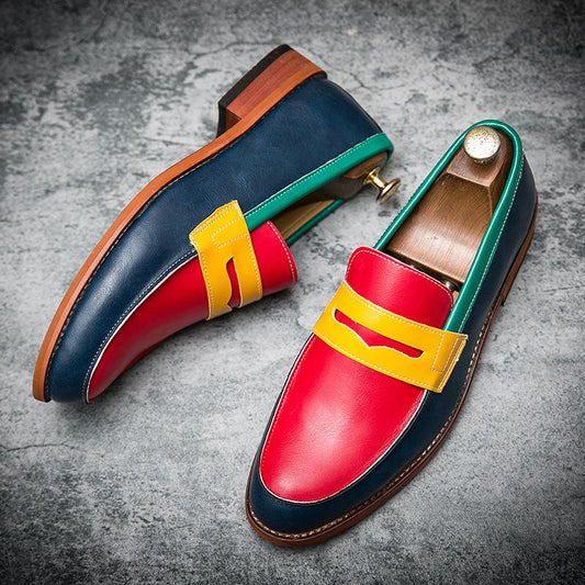 Color mask classic fashion handmade male loafers