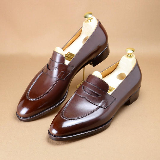 New men's red and brown loafers