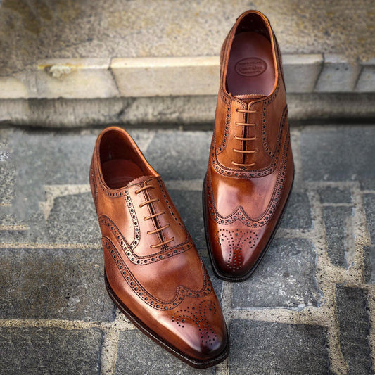 Brown Brogue Business Dress Oxfords