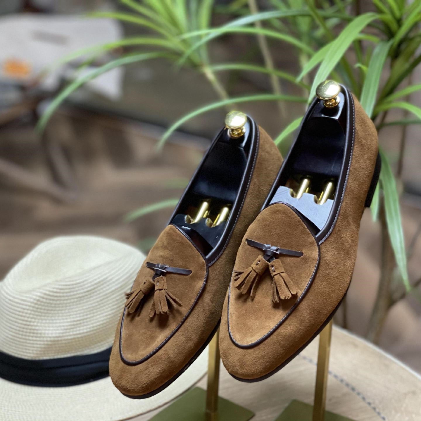 Italian fashion retro tassel loafers slip-on loafers