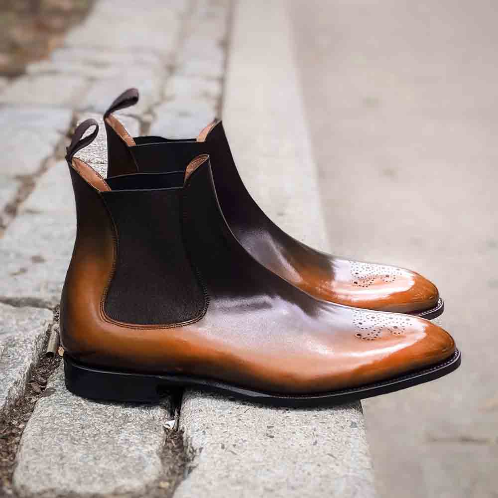 New Brown Gradient Trend Men's Chelsea Boots