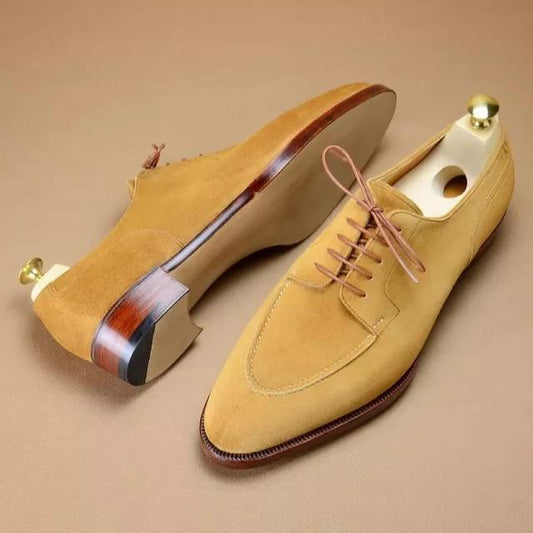 Men's Khaki Suede Derby Shoes