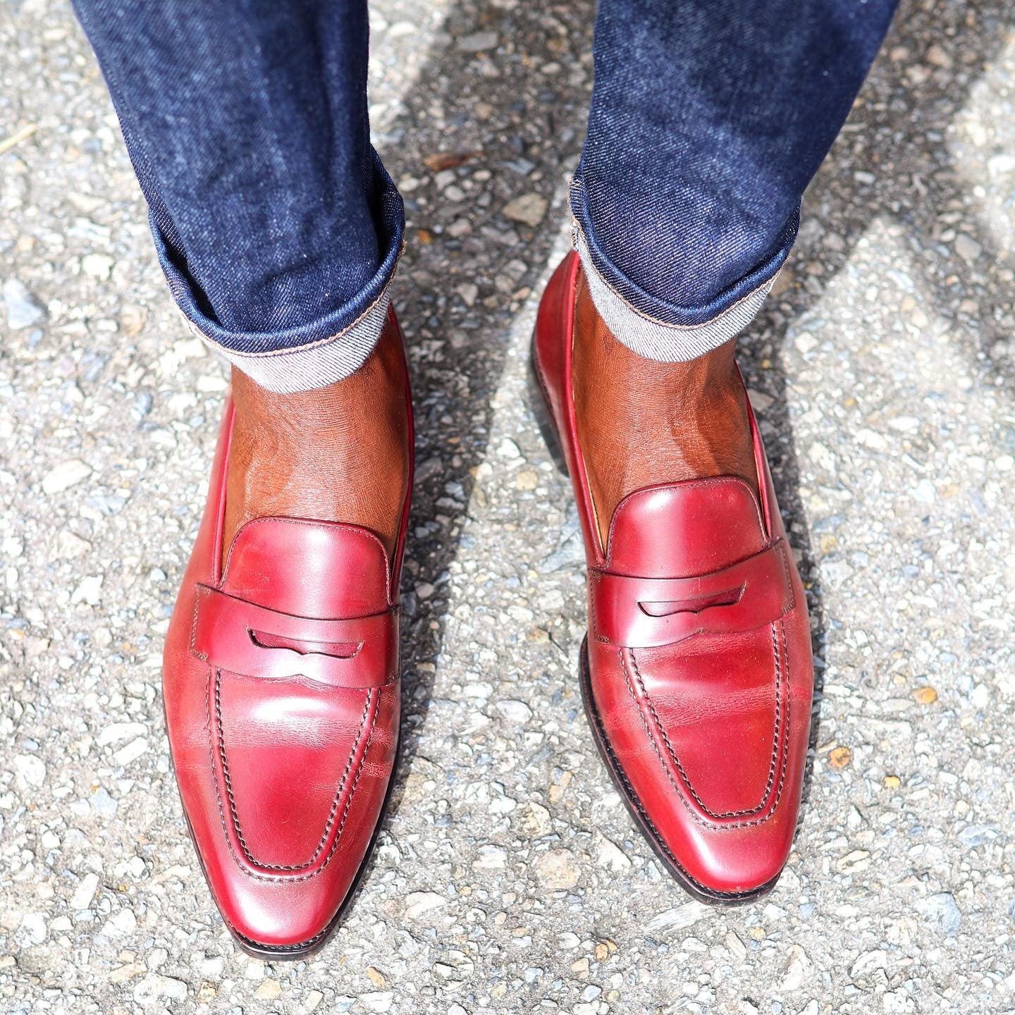 Red Casual Comfort Loafers