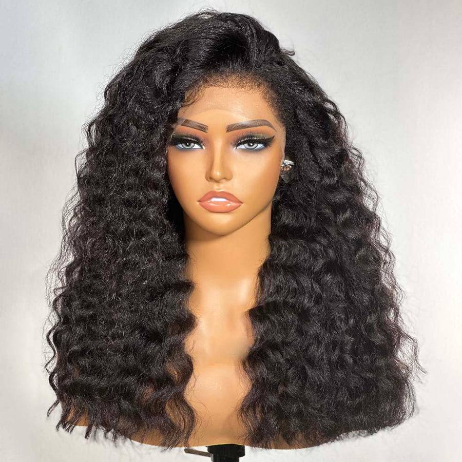 Fluffy Wand Curls With 4C Kinky Edges HD Lace Wig