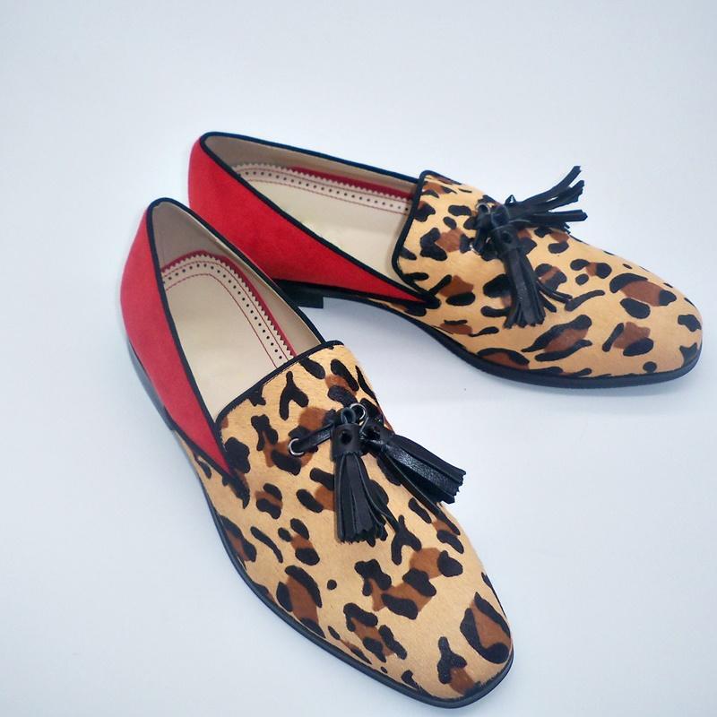 2021 New LEOPARD PRINT Men Shoes Fashion Casual British Gentleman Tassel Loafers